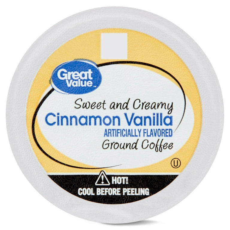 Great Value Cinnamon Vanilla Ground Coffee Pods 12 Ct Medium Roast