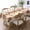 Autumn Leaves And Bird Pattern, variant on Blue Floral Vine Pattern On Cream Round Tablecloth Waterproof Table Cloth Stain and Wrinkle Resistant Washable, Decorative Fabric Table Cover for Dining, Party and Camping