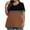 Brown, variant on asjyhkr T Shirts for Women Plus Size Summer Fashion Loose Fitting V Neck Tunic Tops Solid Color Tees