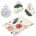 thumbnail image 3 of Yayeee Dish Drying Mat for Kitchen Counter 18"x24" Microfiber Absorbent Pad, Beige Christmas Candy Canes, 3 of 7