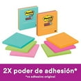 thumbnail image 2 of Post-it Super Sticky Notes, 4x4 in, 3 Pads, 2X the Sticking Power, Assorted Bright Colors, Lined (675-3SSMX), 2 of 2