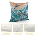 thumbnail image 4 of COMIO  Throw Pillow Cover Sea Waves and Couple of Dolphins Home Decor Pillowcase for Sofa, 4 of 5