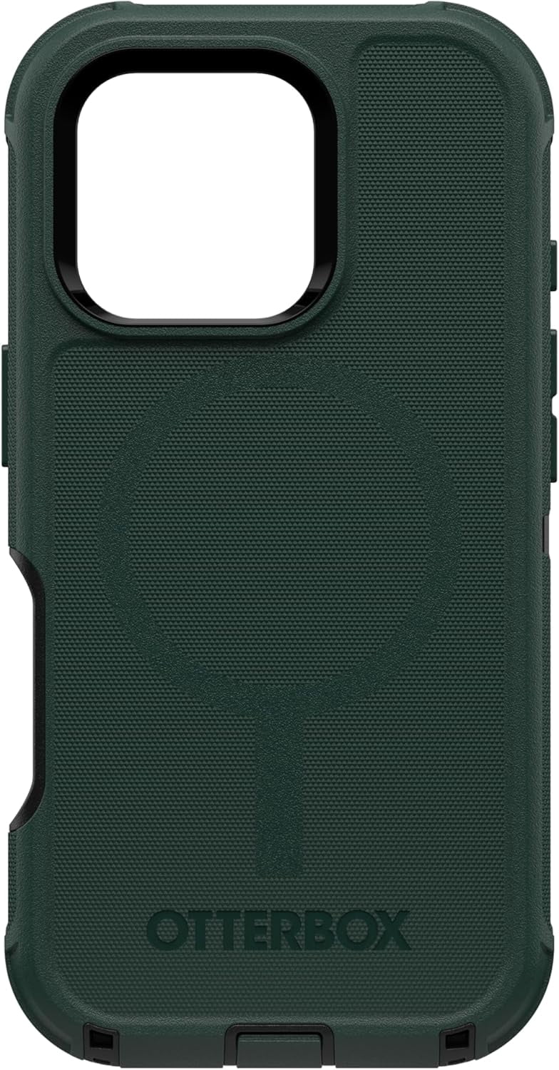 OtterBox iPhone 16 Pro (Only) Defender Series MagSafe Case - Cinder Cashew (Green & Black) - Case Only - Built-in Magnets - Screenless, Rugged & Durable, with Port Protection, Non-Retail Packaging