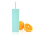 thumbnail image 4 of Moyic Botella de agua de 16 onzas, vaso de paja esmerilado de plástico de 2 capas, bebida portátil, taza de té de la leche, soporte para café y Mostrada verde claro NO6 Moyic HA007950-08B, 4 of 6