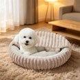 thumbnail image 6 of Round Plush Pet Bed for Dogs and Cats, Semi Enclosed Warm Sleeping Nest, Machine Washable Soft Cotton, 6 of 6