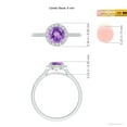 thumbnail image 5 of ANGARA Natural Round Amethyst Halo Ring with Diamond Accents in 14K White Gold for Women (Size-6mm) | February Birthstone, Birthday, Anniversary, Jewelry Gift for Women | Natural Amethyst Ring, 5 of 9