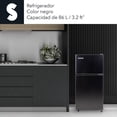 thumbnail image 3 of Mini Refrigerador 86L (3 pies cubicos) Frigobar Compacto Silver Refrigerador Pequeño Con congelador de Acero Inoxidable Ideal Para Espacios Pequeños Frigobar Mini Multifuncional (Negro), 3 of 5