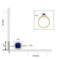 thumbnail image 5 of ANGARA Natural Cushion Blue Sapphire Ring with Diamond Halo in 14K Rose Gold for Women (Size-5mm) | September Birthstone, Birthday, Anniversary, Jewelry Gift for Women | Natural Blue Sapphire Ring, 5 of 10