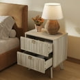 thumbnail image 4 of SICOTAS 21.02" Wide 2-Drawer Nightstands,Nordic Modern Bedside Table with Large Drawers & Elegant Gold Square Handle for Bedroom, Living Room, Entryway - Light Oak, 4 of 13
