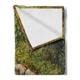 thumbnail image 2 of Peace Garden Soft Flannel Fleece Blanket, Tranquil Nature Scenery with a Stone Lantern and Water Basin Early Autumn Season, Cozy Plush for Indoor and Outdoor Use, 60" x 80", Multicolor, by Ambesonne, 2 of 5