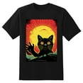 thumbnail image 2 of Plus Size Shirt for Women Black Tops for Women Short Sleeves Shirt for Women Retro Black Cat T Shirt Crewneck Shirt for Women XL, 2 of 5