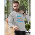 thumbnail image 2 of Land Of The Free Quote Sweatshirt Men -Image by Shutterstock, Male 3X-Large, 2 of 4