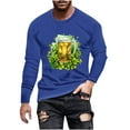 thumbnail image 2 of ZRGHAOYLQ St. Patrick's Day Shirts for Men Green Shamrock Gnomies Graphic Tees Cozy Long Sleeve Pullovers Tops Plus Size Crewneck Big and Tall Men Going Out Shirts for St Patricks Days, 2 of 5