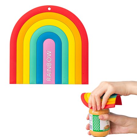 IMSHIE Rainbow Placemat Rainbow Thickened Insulation Mat Washable High Temperature Resistant Pvc Soft Rubber Coaster for Kitchen Home Dining Table pretty well