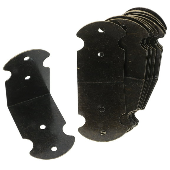 Toyvian 20Pcs Dark Grey Corner Brackets Heavy Duty Metal Tabletop Fasteners for Home Use Wooden Boxes