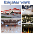 thumbnail image 3 of 8 Pack 300W LED High Bay Light 30,000LM, 6000K Daylight UFO High Bay LED Shop Lights with Plug 5' Cable US Plug, IP65 Waterproof Lamp, Shop Lights, Commercial Workshop Garage granary Lighting, 3 of 17