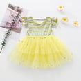 thumbnail image 3 of Toddler Baby Girls Ruffles Striped Print Star Tulle Princess Dress Active Dresses Cute Summer Dresses, 3 of 9