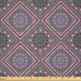 thumbnail image 2 of Ambesonne Geometric Fabric by the Yard Microfiber, Violet Tone Squares Dots, 3 Yards, Pale Eggplant Pale Pink, 2 of 2