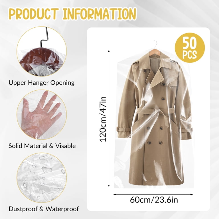 Abaima 50-Pack Clear Garment Bags 47 Inch photo 3