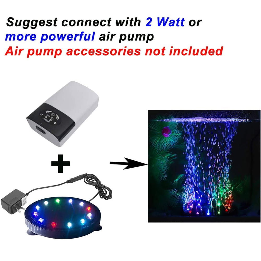 Buy 5 inch 12LEDs Aquarium Air Bubble Light, LEDGLE MultiColored Submersible Fish Tank Air