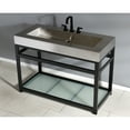 thumbnail image 2 of Kingston Brass KVSP4922B0 Kingston Commercial 49" Stainless Steel Console Sink with Steel Base and Glass Shelf (8-Inch, 3-Hole), Brushed/Matte Black, 2 of 7