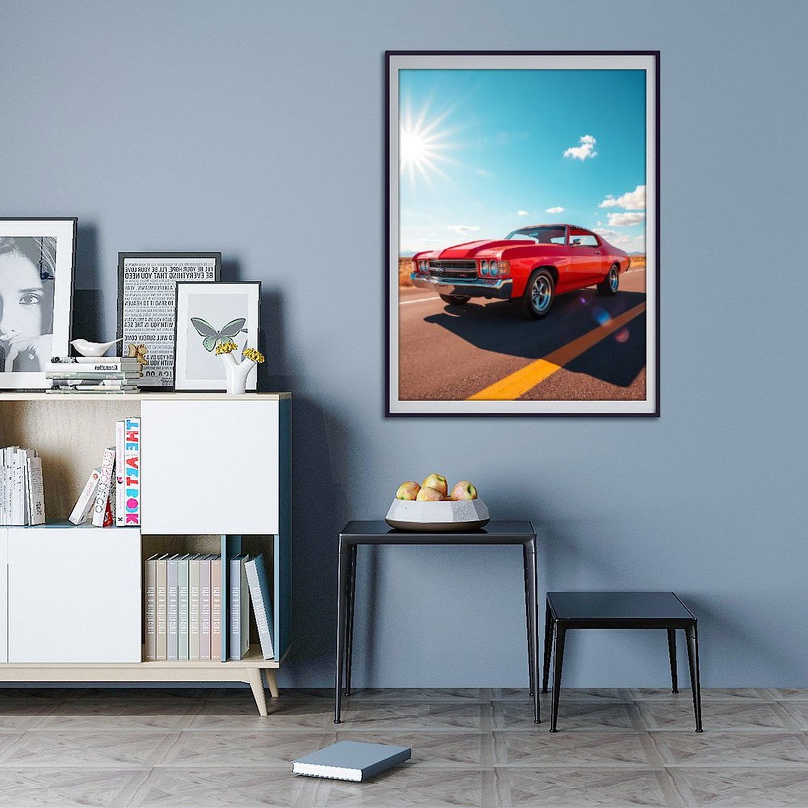 Diamond Art Kits for Adults - 5d Vintage Red Classic Car Drive Diamond Painting for Adults, Diamond Art for Adults Beginners, Diamond Painting Kits for Adults for Home Wall Decor