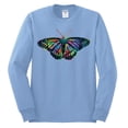 thumbnail image 2 of Wild Bobby, Colorful Rainbow Patterned Butterfly Animal Lover Mens Long Sleeve Shirt, Light Blue, Medium, 2 of 3