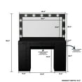 thumbnail image 6 of Ember Interiors Pam Black Makeup Vanity Desk with Mirror, Lights and Charging Station, 6 of 6