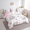 thumbnail image 3 of Homewish Lovely Elephant 7-Piece Twin Bedding Sets,Kawaii Zoo Animal Bedding Comforter Set,Rustic Flower Butterfly Sheet Sets For Teens,Microfiber Bedroom Decor Reversible, 3 of 8