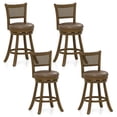 thumbnail image 1 of Gymax Set of 4 Bar Stools 25'' Swivel Bar Chairs w/ PE Rattan Backrest Counter Height, 1 of 10