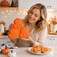thumbnail image 5 of halloween molds silicone pumpkin mold Non-Stick Jack-O-Lantern Baking Pan for Chocolate Candy Fondant Cookie Ice Cube Cake Decoration Reusable DIY Muffin Cupcake Wax Melts Soap Making Kit,Orange, 5 of 5