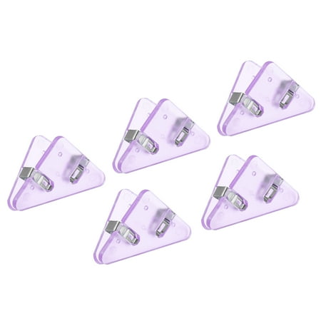 Uxcell Multifunctional Document Clip,5Pack Triangular Clip for Book Page Corner,Clear Purple