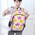 thumbnail image 6 of FORMRS School Backpack 17" Student Travel Bag with Laptop Compartment, Yellow Pink Stars, 6 of 7