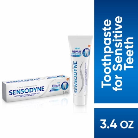 Sensodyne Repair & Protect, Fluoride Toothpaste For Sensitive Teeth and Cavity Protection, Mint 3.4 oz