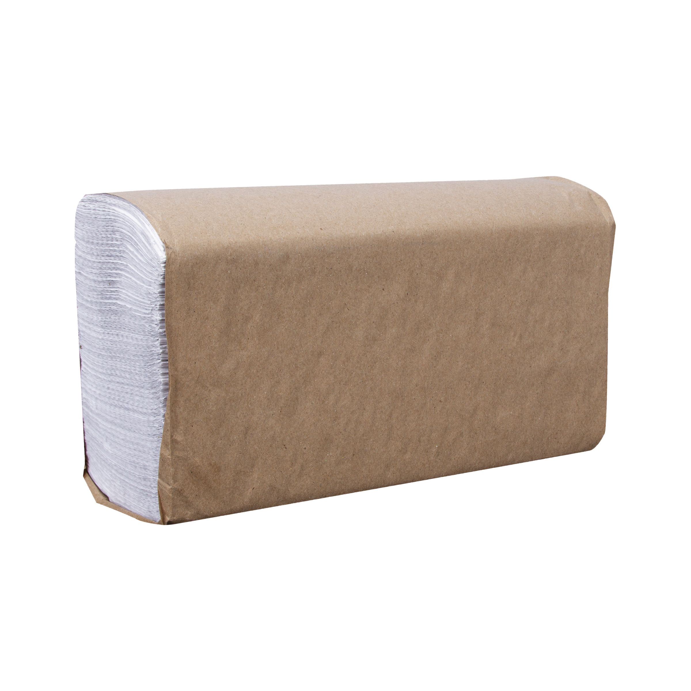 Right Choice White 1 Ply Multifold Paper Towel, 9 X 9.5 inch, 250 sheets per roll -- 16 per case
