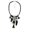 thumbnail image 1 of Collar étnico bohemio vintage perfecl con borlas de plumas Negro, 1 of 8