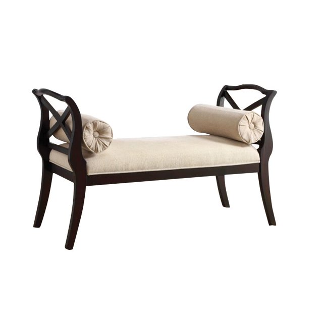Bowery Hill Scrolled Arm Bedroom Bench in Espresso