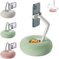 thumbnail image 1 of Soporte teléfono para con tazón para Aperitivos, Soporte para de Peluche, Almohada Ajustable para de 360° Altamente Ajustable con Tela de Felpa Suave con teléfono o Tablet de 4.7-13,B-verde, 1 of 17