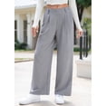 thumbnail image 5 of SHEWIN Women's Wide Leg Pants Elastic High Waisted Casual Palazzo Straight Trousers Pants with Pockets Spring Summer, 5 of 6