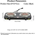 thumbnail image 2 of Compact and Portable Countertop Burner- Countertop Double Coiled Burner 2000 Watts Electric Hot Plate Temperature Controls Black, 2 of 7