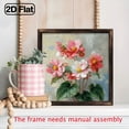 thumbnail image 6 of 8x8 Inch Farmhouse Floral Framed Wo Wall Art with White Wood Frame - Pink Red Geranium Botanical Print, HorizontalVertical Hanging Rustic Picture for Bedroom - Easy-Hook Decor (Country Style), 6 of 6
