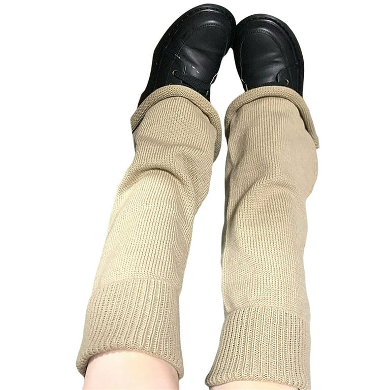 Girls Kawaii Leg Warmers Knitted Flared Leg Sleeves Goth Crochet Baggy Cuff  Ankle Heap Socks