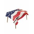 thumbnail image 2 of American Flag Tablecloth Rectangle Table Cloth 60x84, Waterproof Outdoor Table Cloth Decorative Table Cover Protectors, Red Blue USA Flag Washable Table Cover for Kitchen Dinning Party, 2 of 8