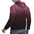 thumbnail image 6 of Rateoe Pink Glitter Sparkles A Pattern Mens Hoodie, Pullover Hooded Sweatshirt, Kangaroo Pocket Hoodie Ideal for Daily Wear, Travel and Home-4X-Large, 6 of 7