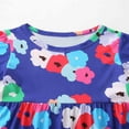 thumbnail image 6 of XUELUO Toddler Girls Casual Dresses Summer Floral Print Crew Neck Short Sleeve Loose Casual Princess Dress Activewear,Blue,3-4 Years, 6 of 7