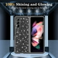 thumbnail image 3 of Compatible with Samsung Galaxy Z Fold 3 Glitter Plating Case, Luxury Bling Sparkly Shiny Cute Soft TPU Plating Bumper Raised Camera Shockproof Back Cover Wireless Charging for Women Girl, Black, 3 of 5