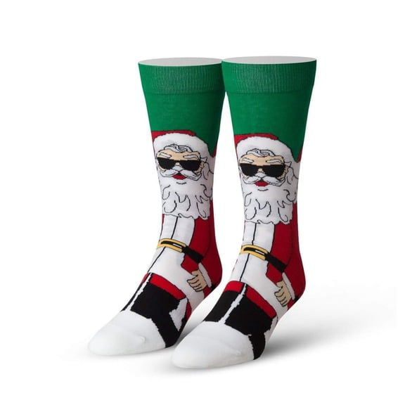 Cool Socks Novelty Crew Socks Women's Cool Santa Claus, Graphic Print, Large