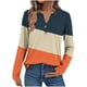 thumbnail image 2 of Ailaofu Womens Long Sleeve Tops Fall Button V Neck Graphic Shirts Dressy Casual Henley Tops Women Blouses, 2 of 5