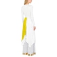 thumbnail image 6 of Aislor Women's Liturgical Worship Praise Dance Costume Long Sleeve Irregular Dress with Wide Leg Pants Yellow Dress with Pant L, 6 of 7