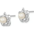 thumbnail image 2 of Sterling Silver Rhodium-Plated Floral Fwc Pearl Post Earrings (15 X 9) Made In China qbe31jun, 2 of 5